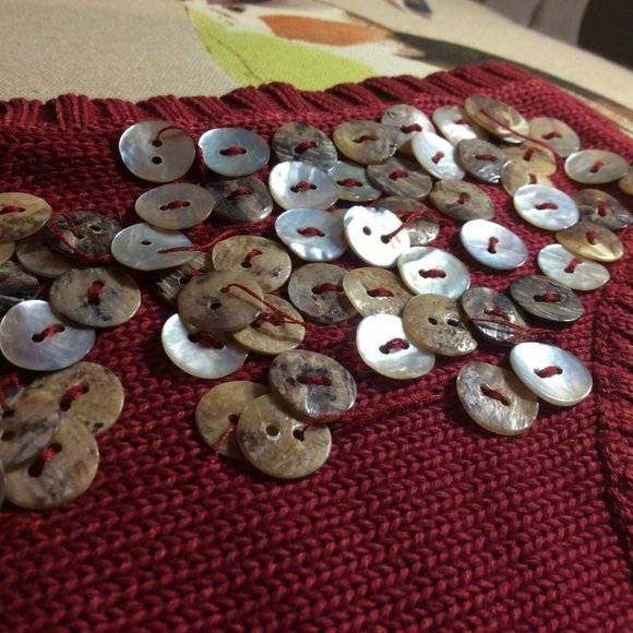 Vintage knit tank red pullover vest mother of pearl buttons Anthropologie style - Picture 7 of 8